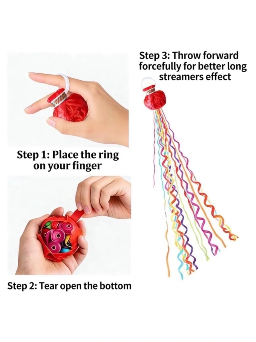 💞 New Pack of 6 Colorful Swirl Streamer Popper Party Favors